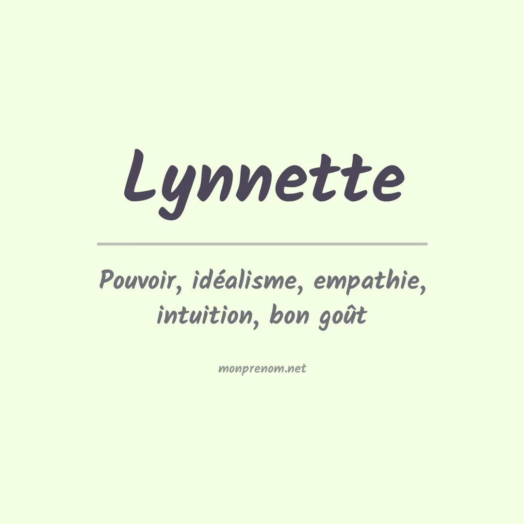 Signification du prénom Lynnette