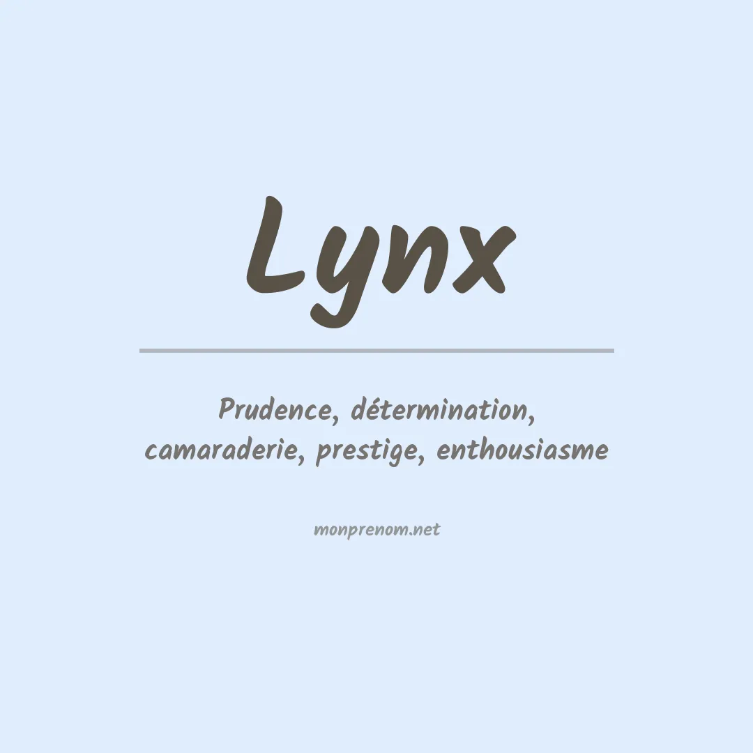 Signification du prénom Lynx