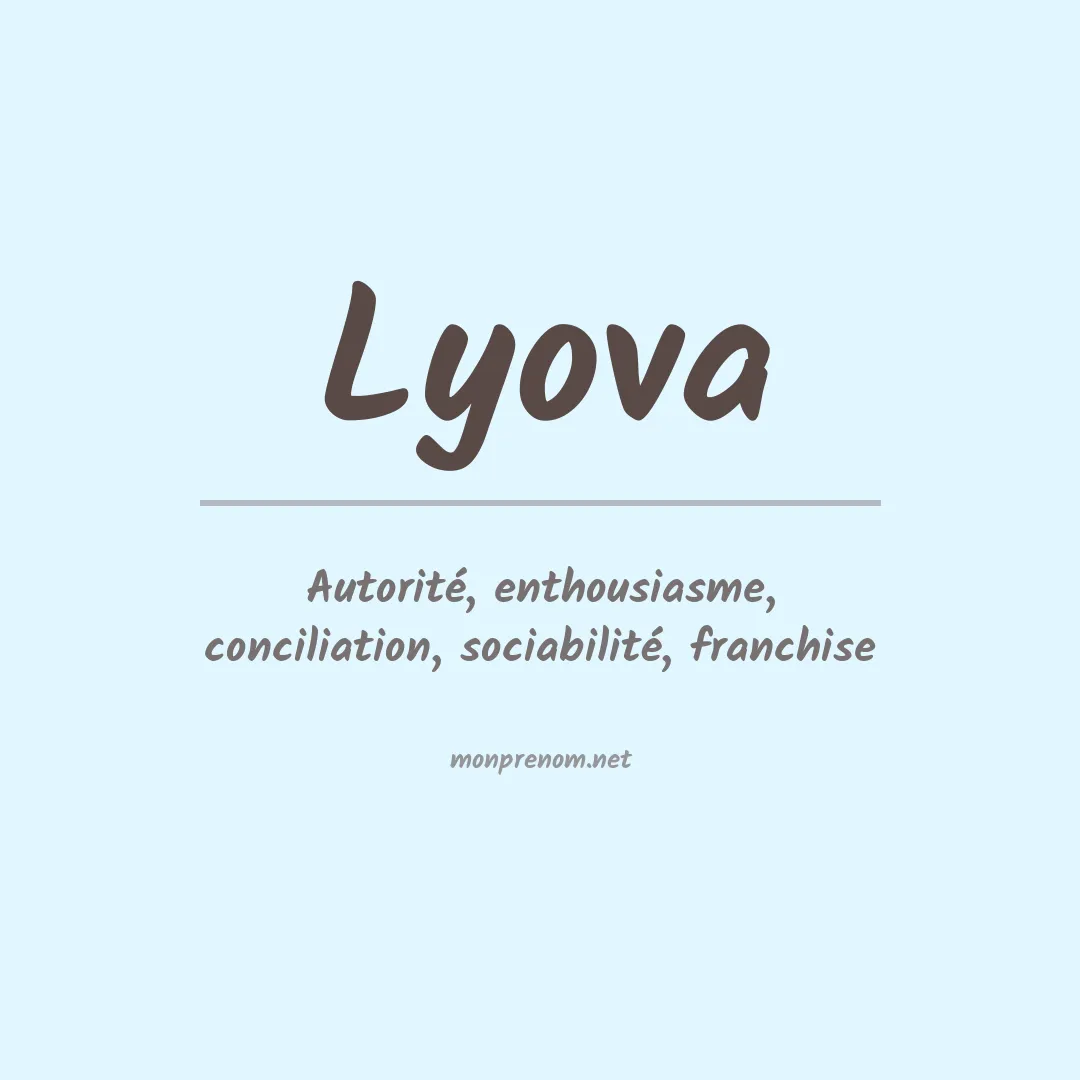 Signification du prénom Lyova