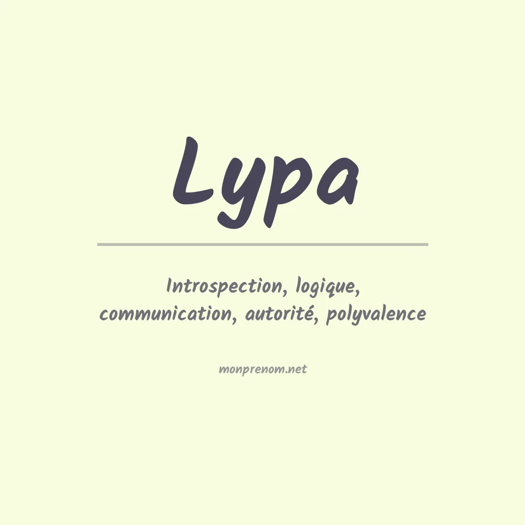 Signification du prénom Lypa