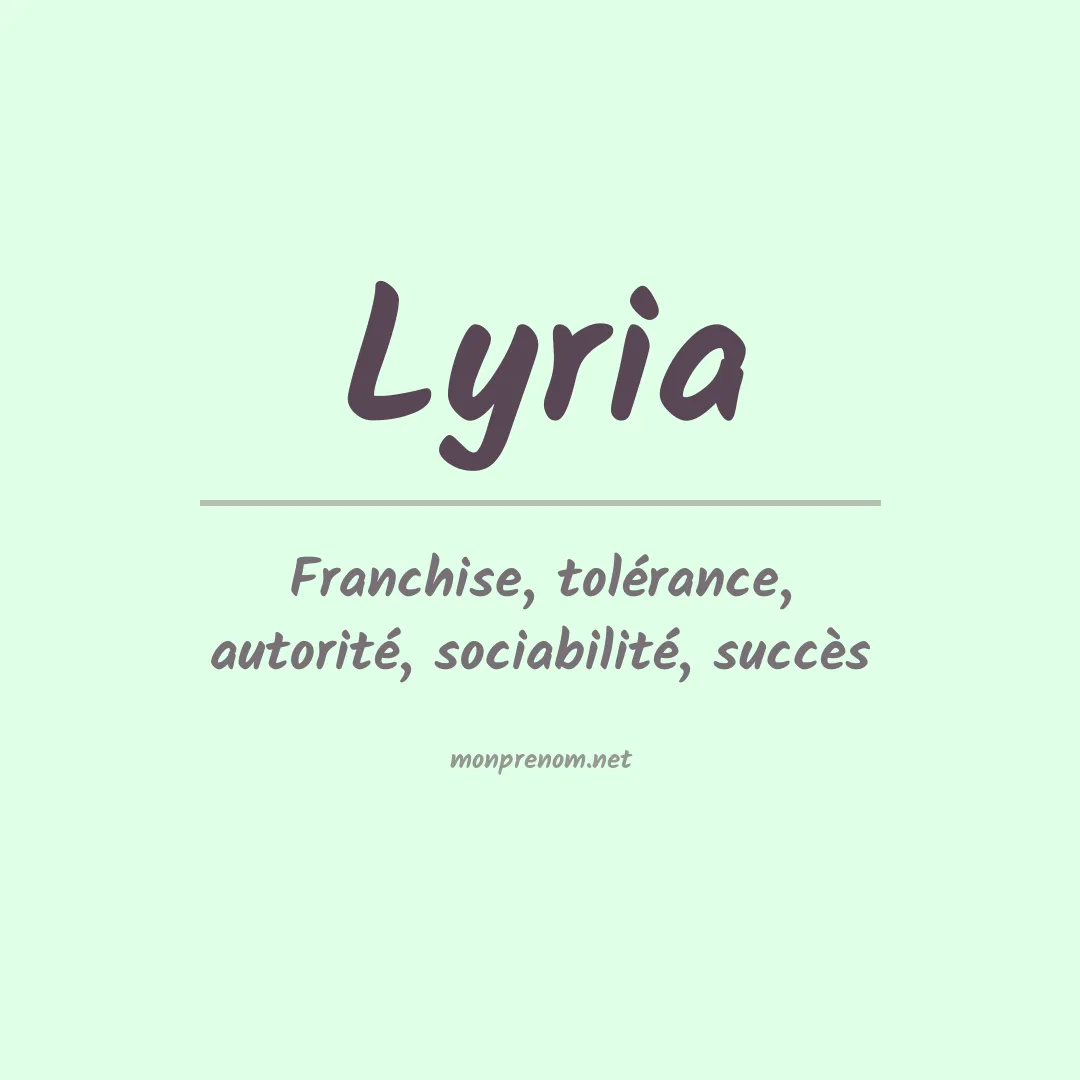 Signification du prénom Lyria