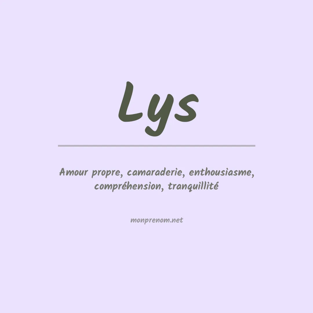 Prénom Lys