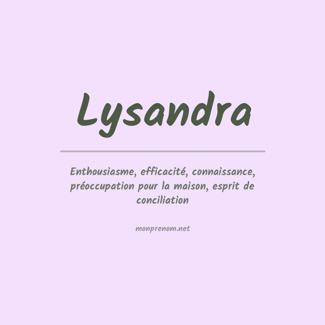 Prénom Lysandra