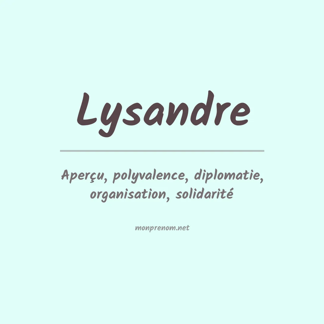 Prénom Lysandre