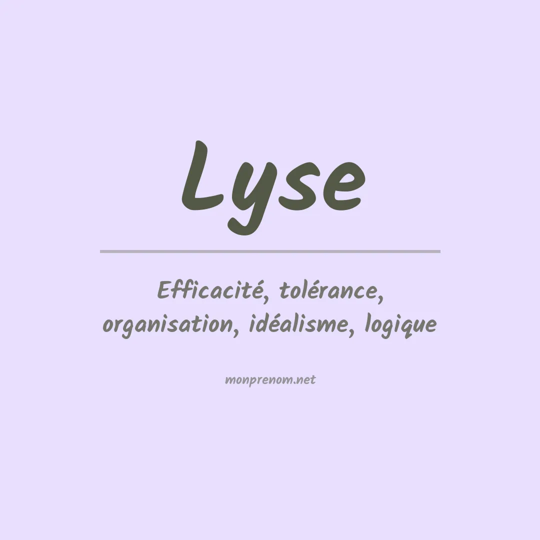 Prénom Lyse