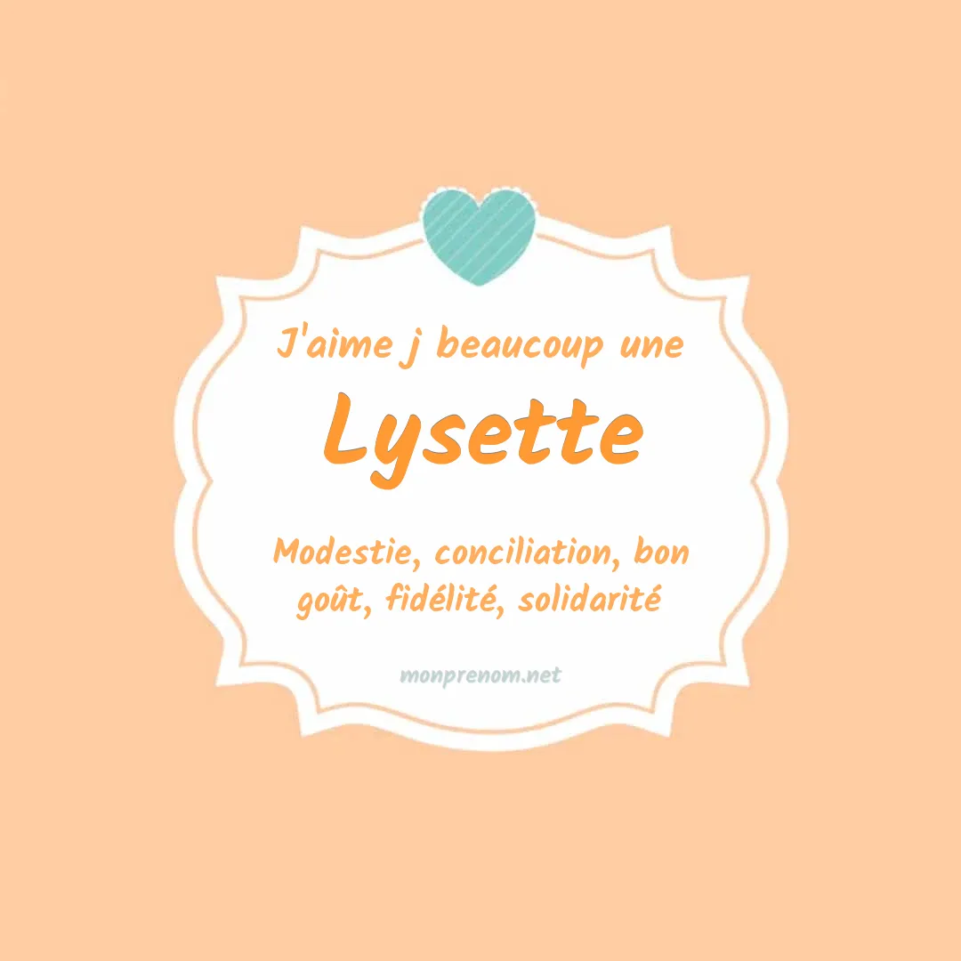 J'aime beaucoup Lysette