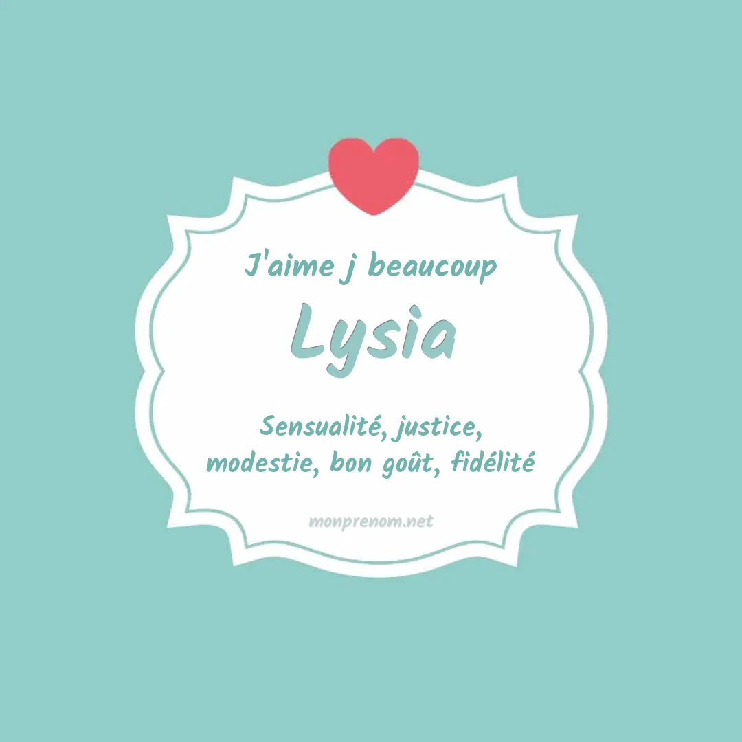 J'aime beaucoup Lysia