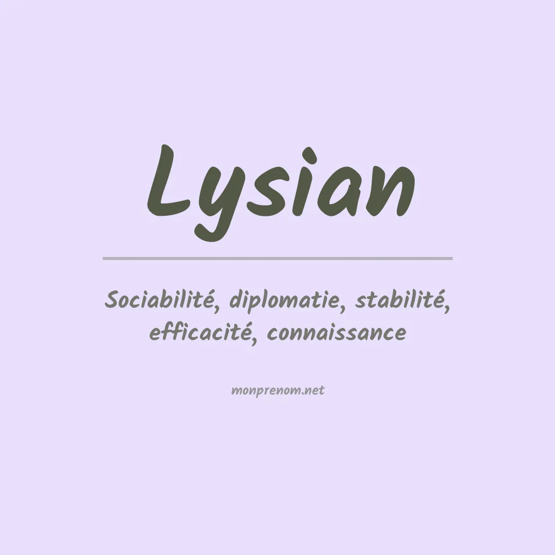 Signification du prénom Lysian