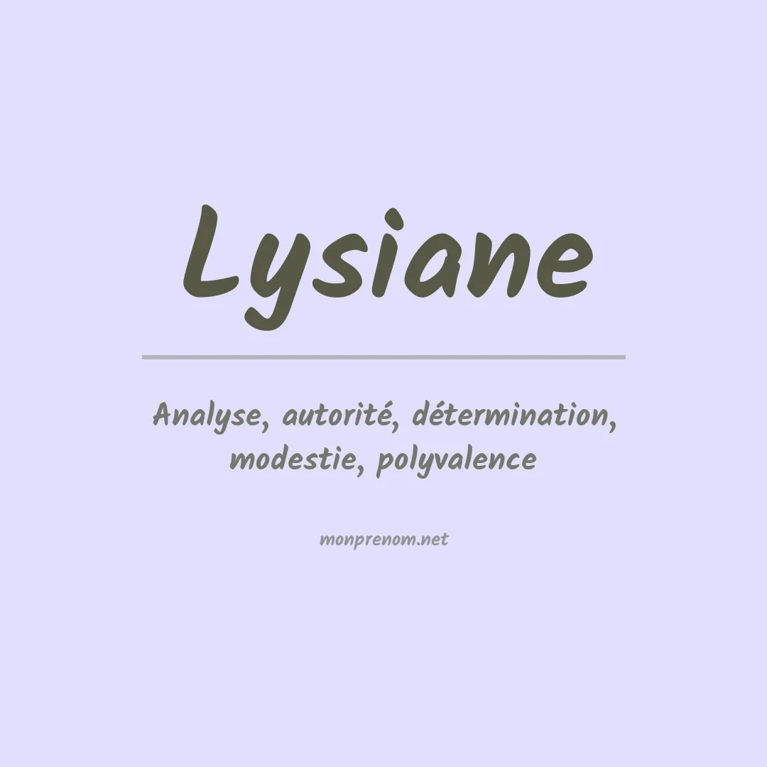 Prénom Lysiane
