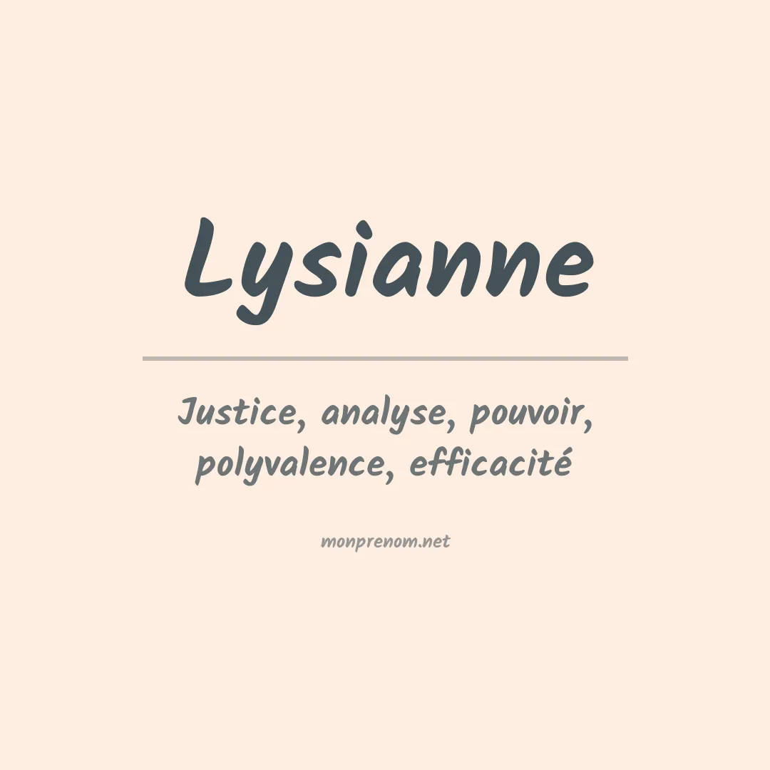 Prénom Lysianne