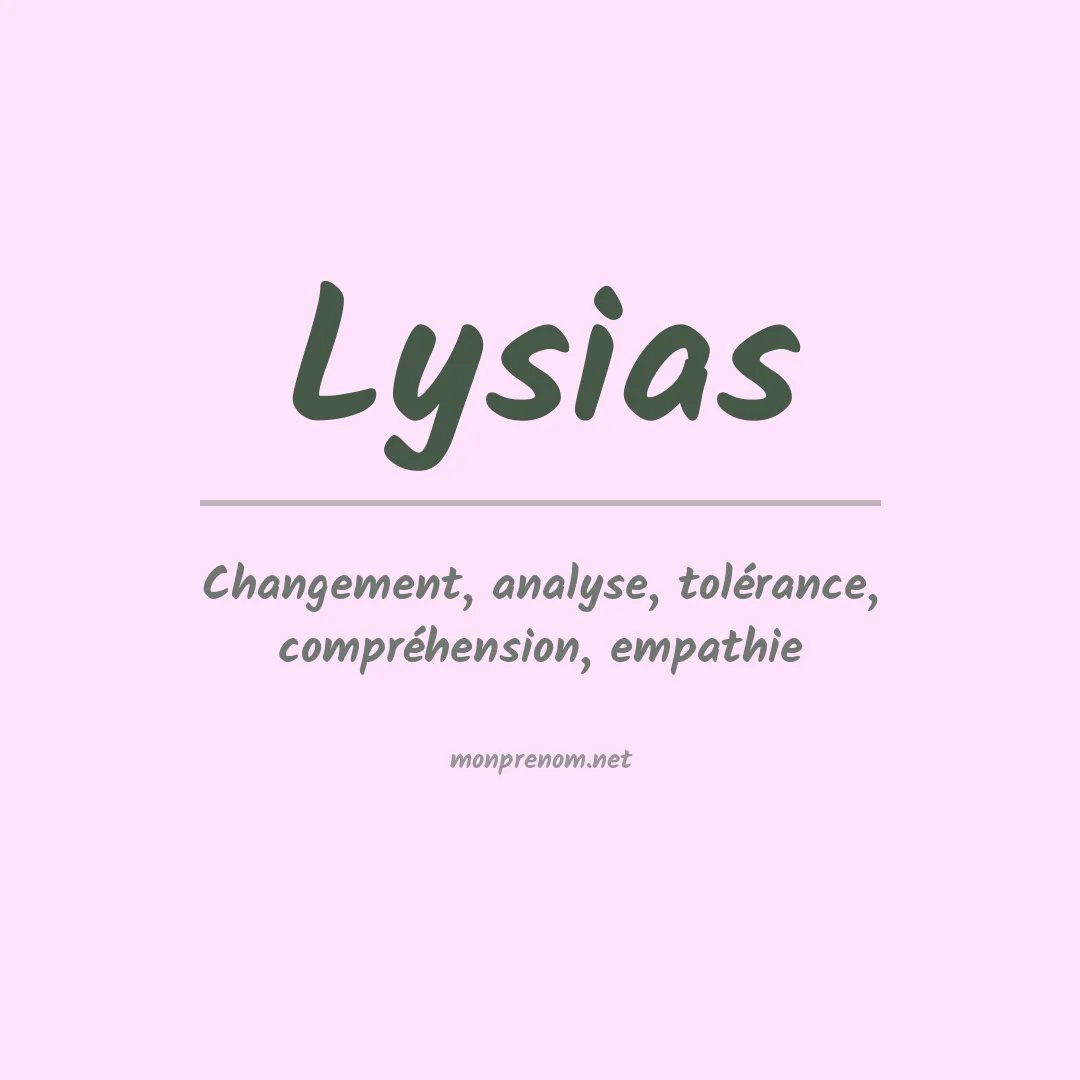 Signification du prénom Lysias