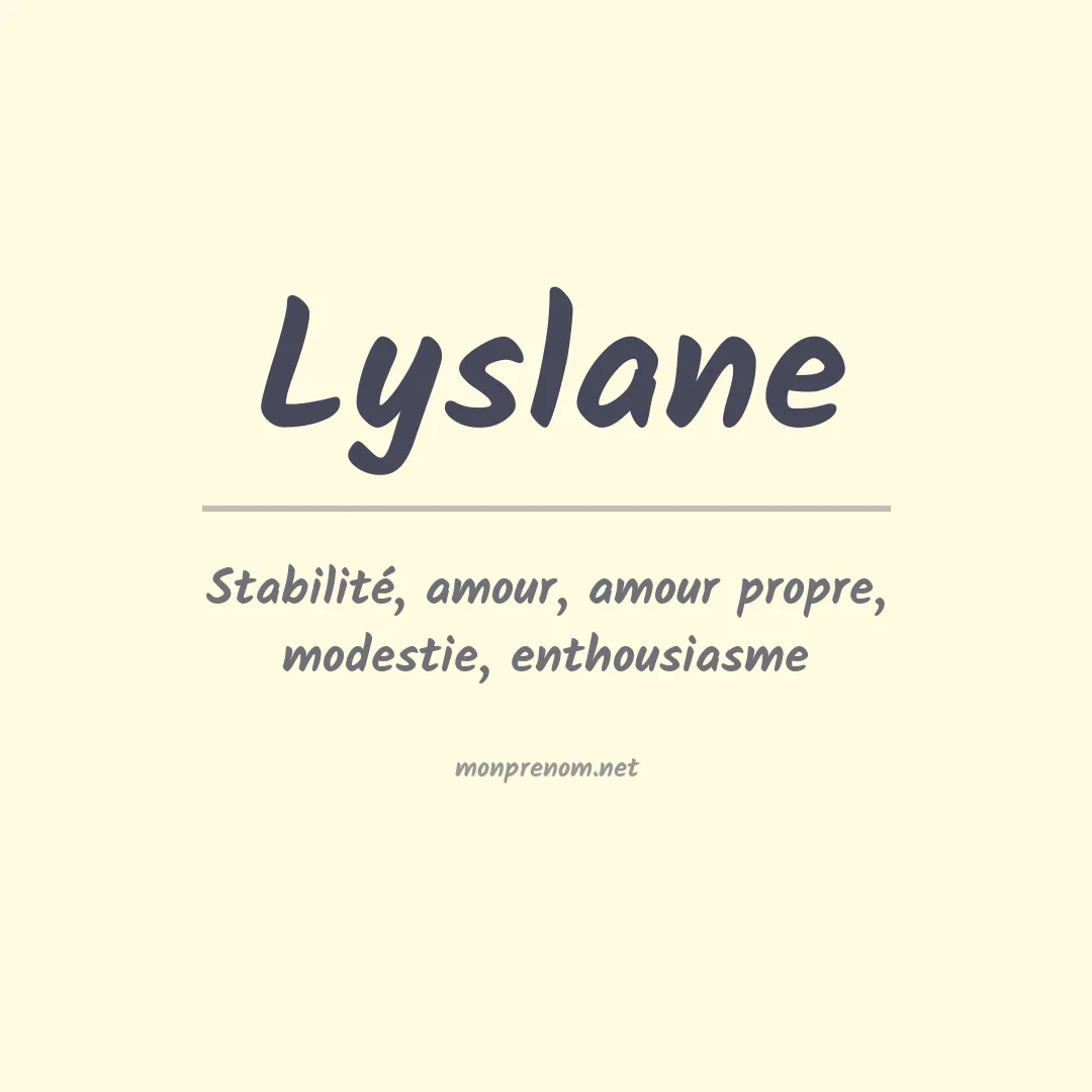 Signification du prénom Lyslane