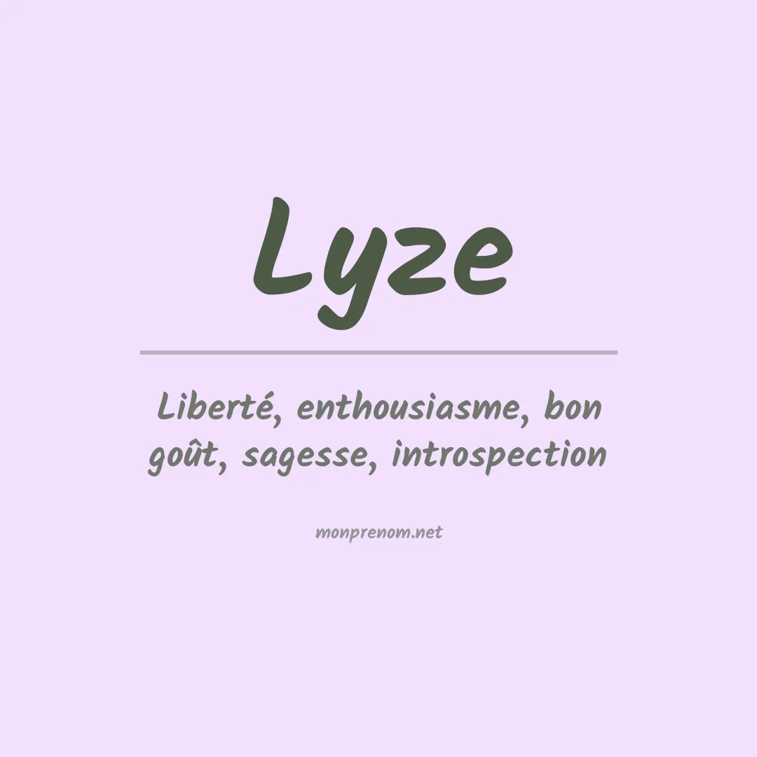 Signification du prénom Lyze