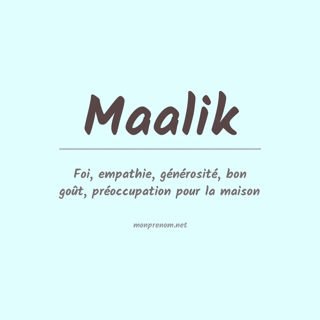 Signification du prénom Maalik