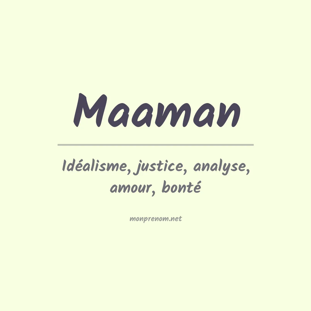 Signification du prénom Maaman