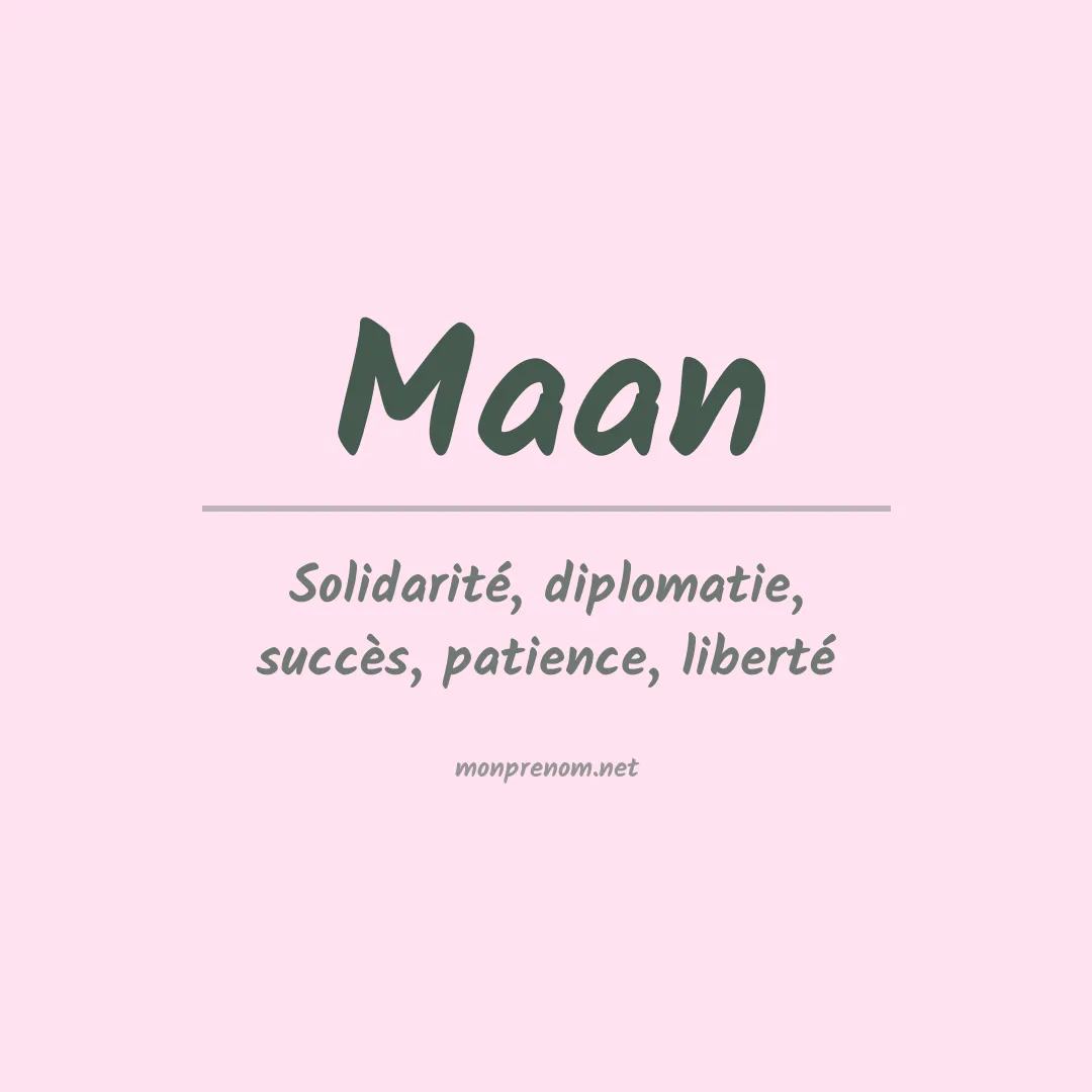 Signification du prénom Maan