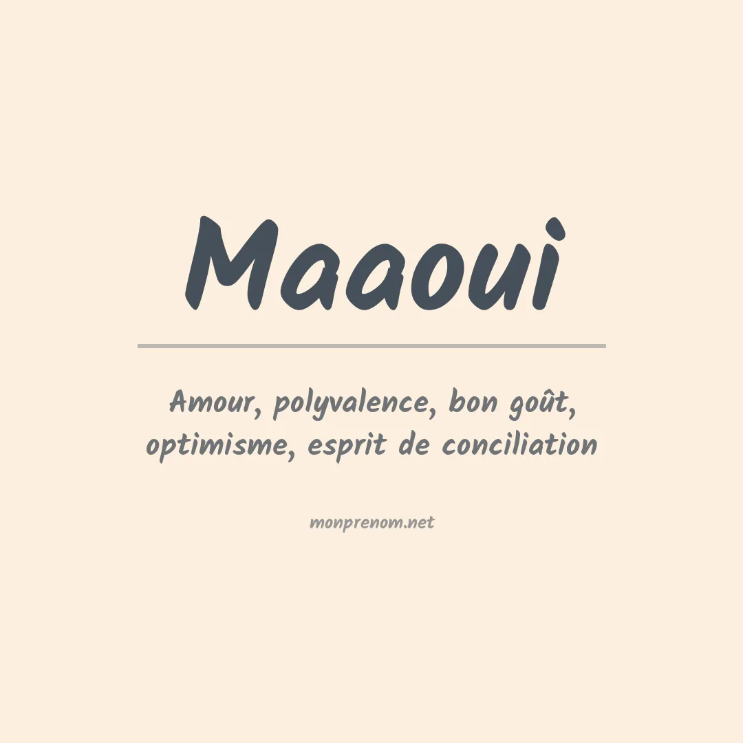 Prénom Maaoui