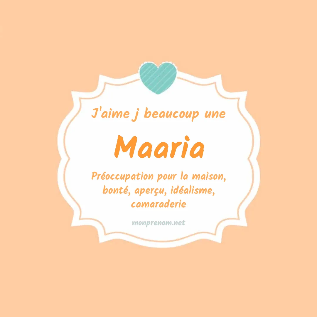 J'aime beaucoup Maaria