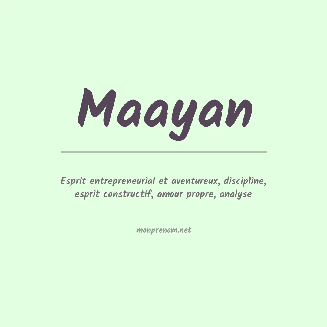 Signification du prénom Maayan