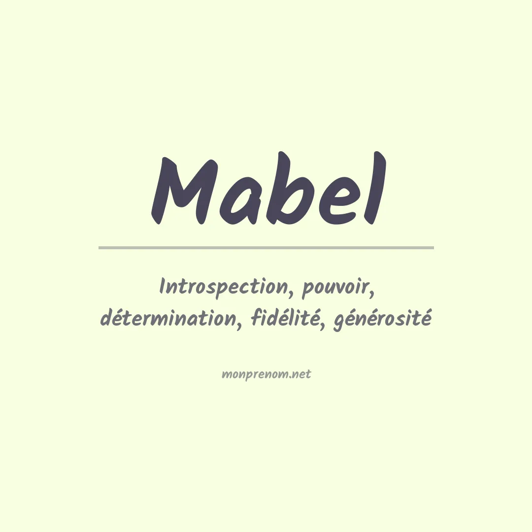 Prénom Mabel