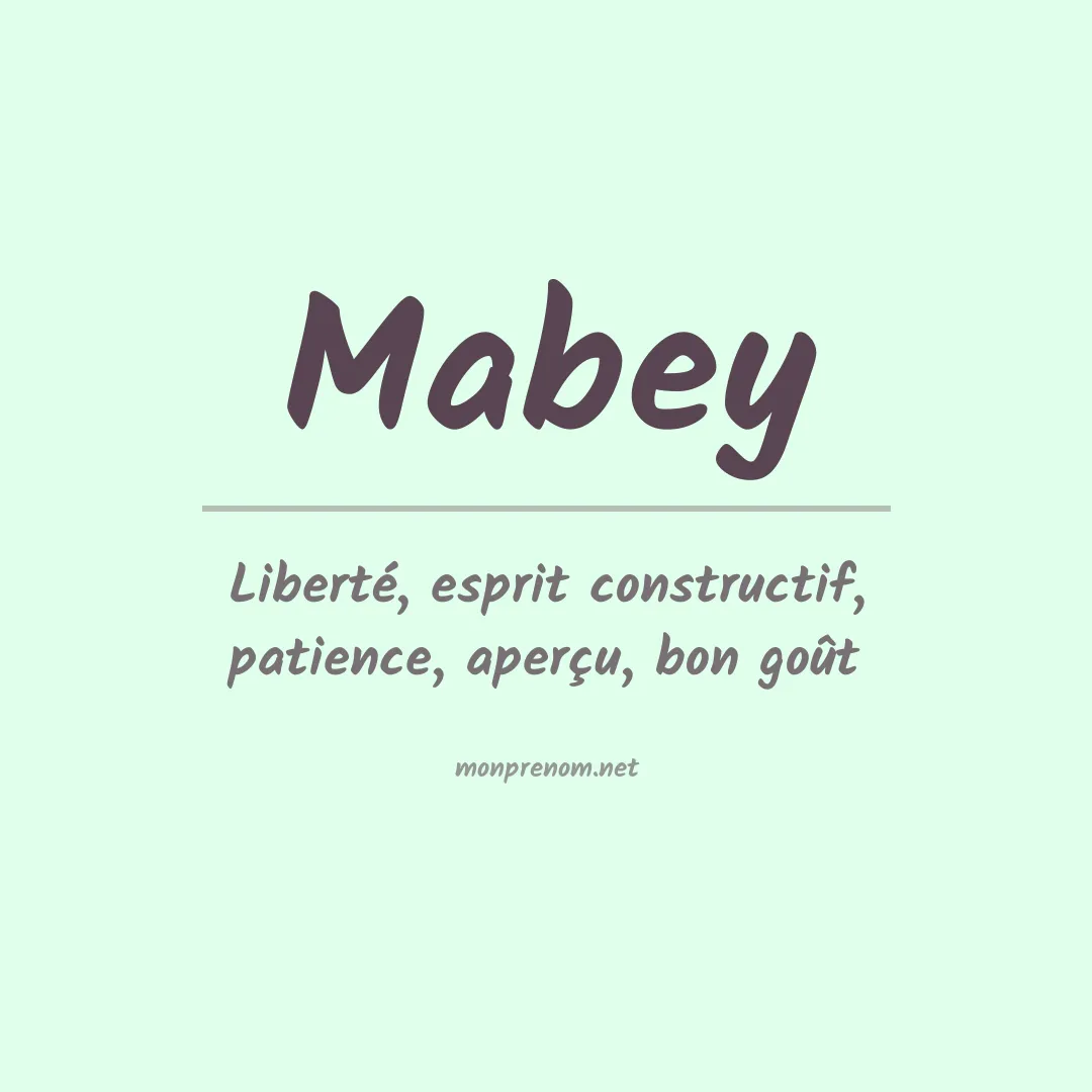 Prénom Mabey