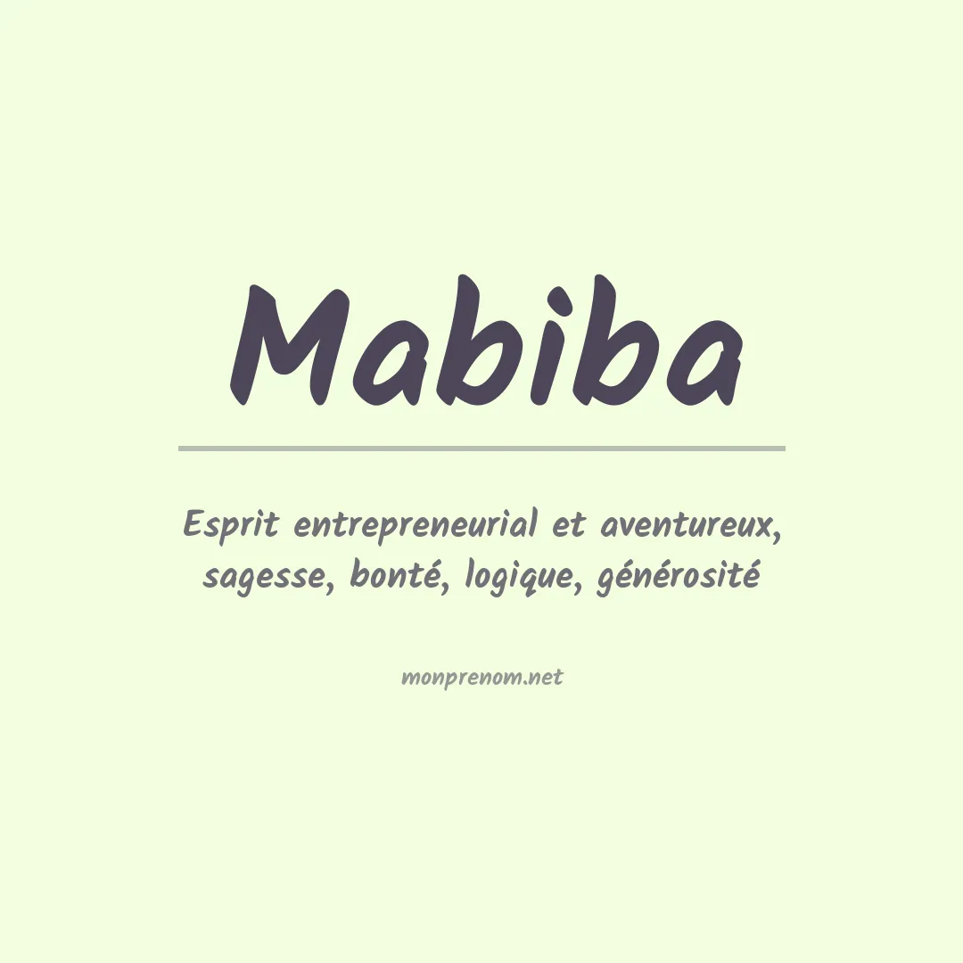 Signification du prénom Mabiba