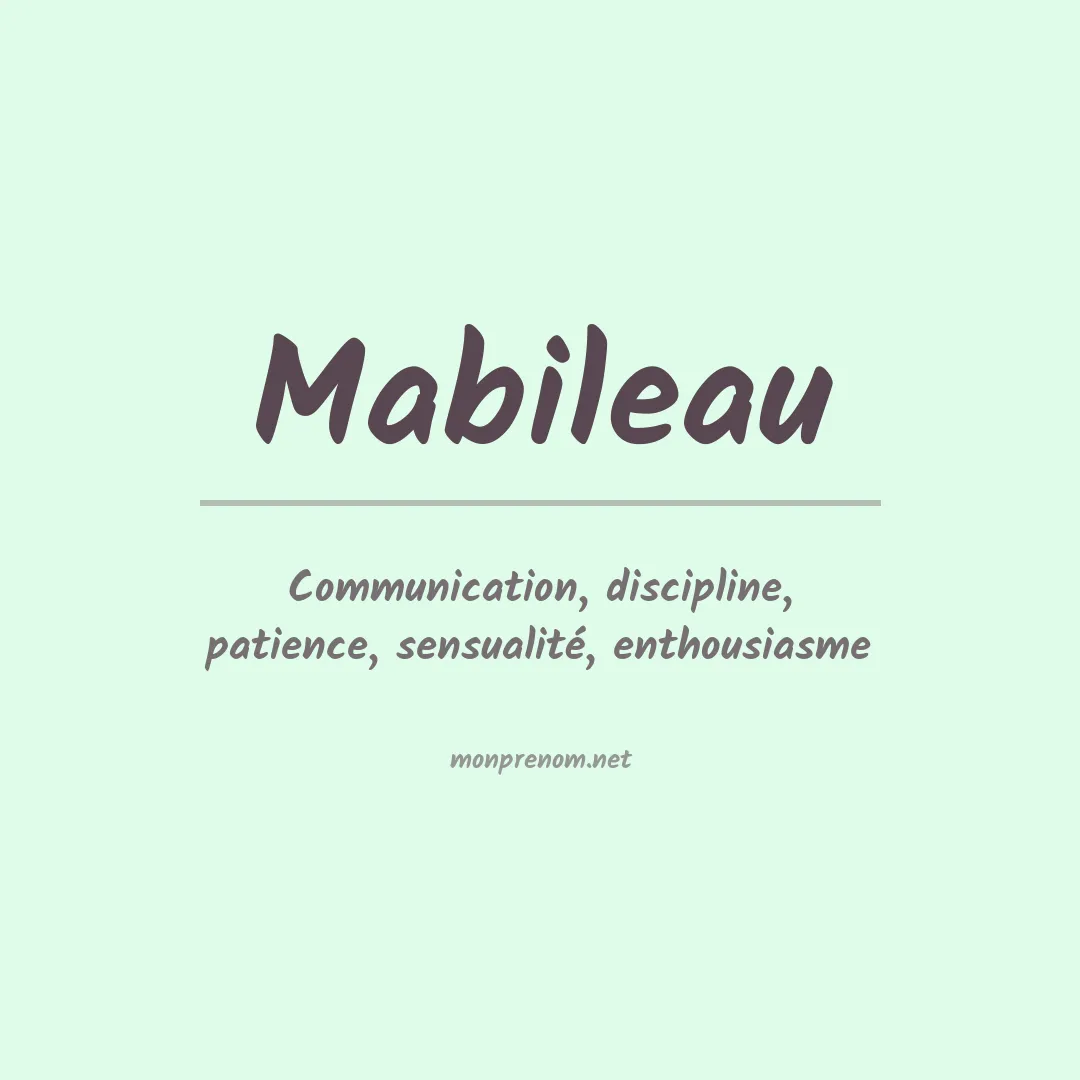 Signification du prénom Mabileau