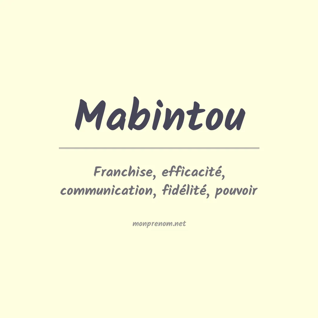 Signification du prénom Mabintou