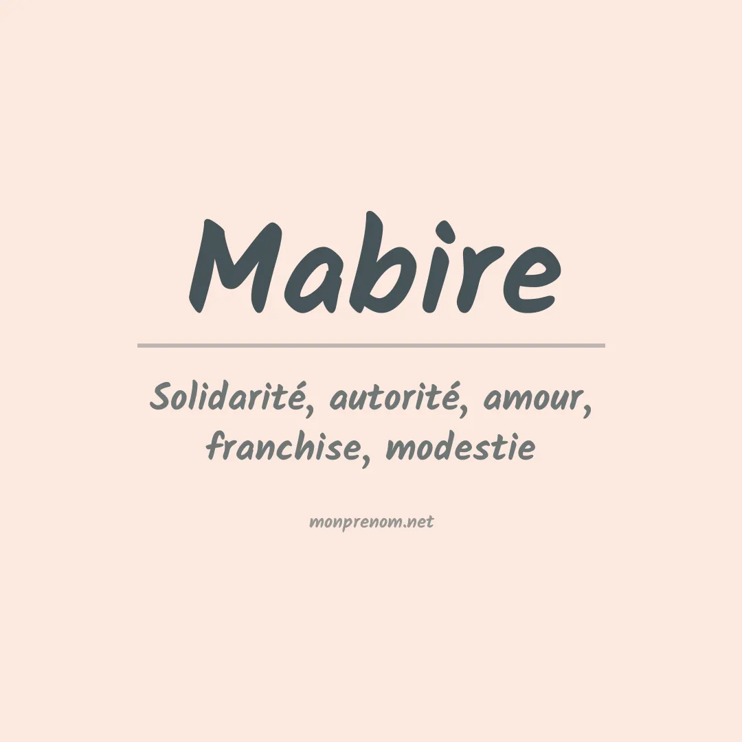 Signification du prénom Mabire