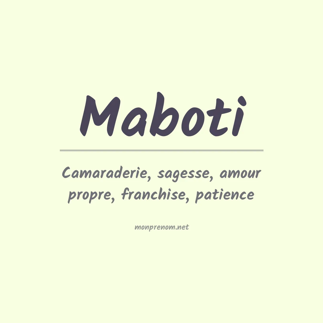 Signification du prénom Maboti
