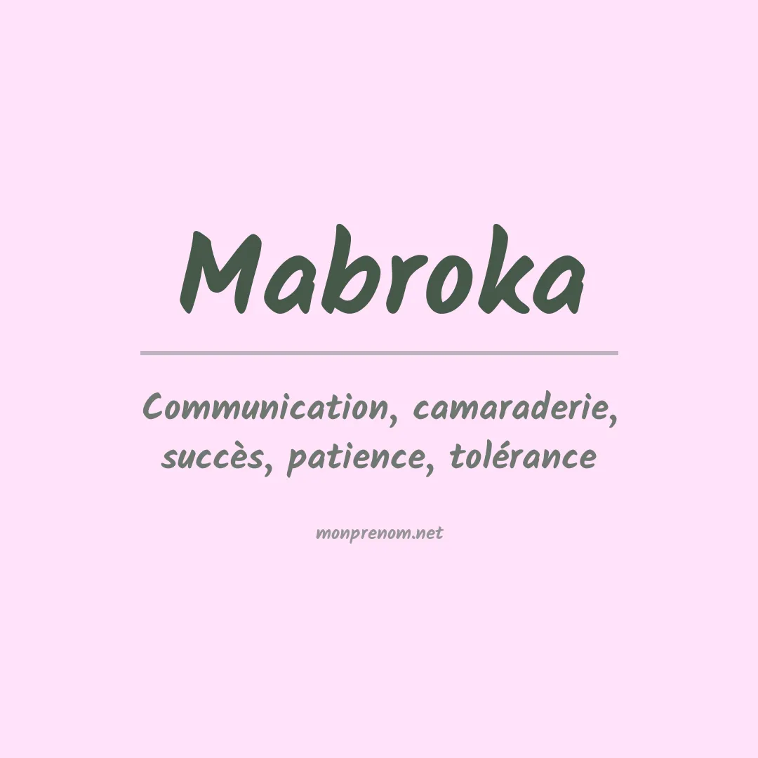 Signification du prénom Mabroka