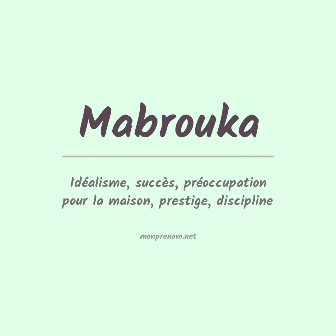 Prénom Mabrouka