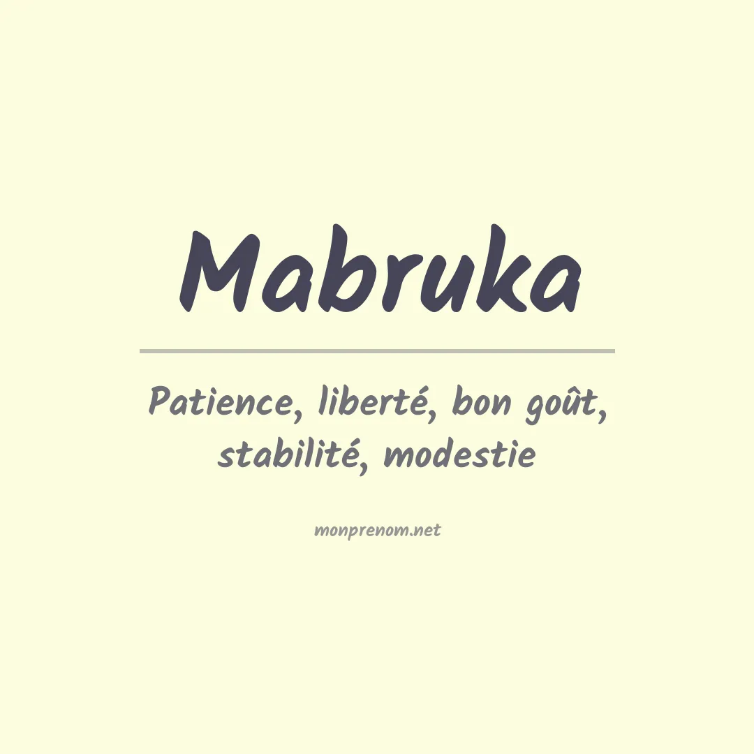 Prénom Mabruka