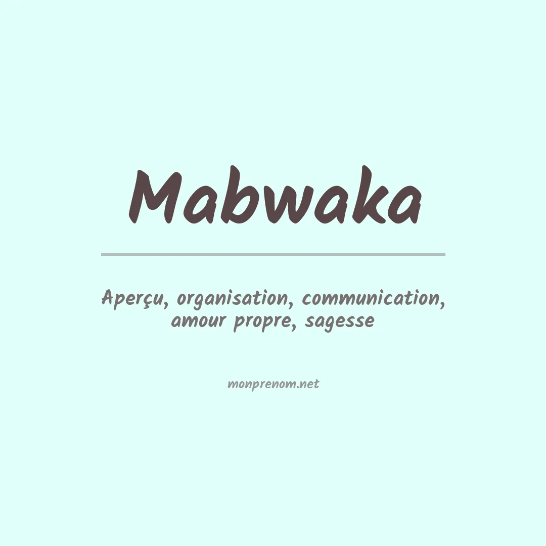 Prénom Mabwaka