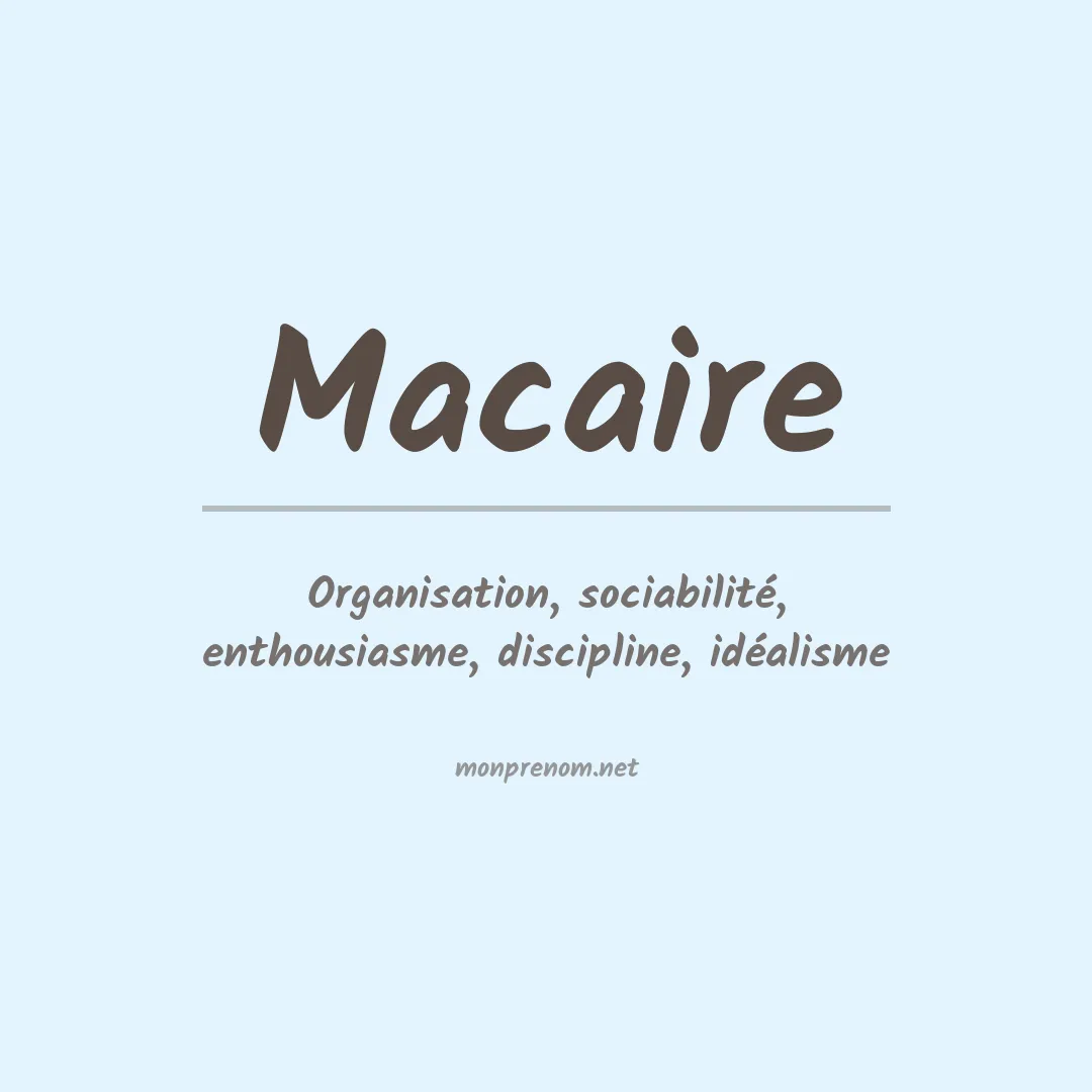 Signification du prénom Macaire