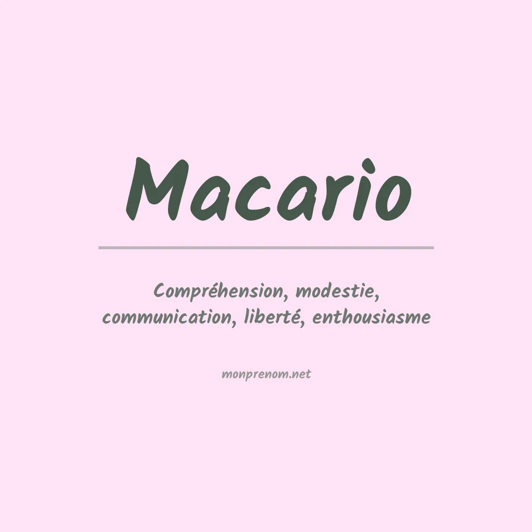 Prénom Macario