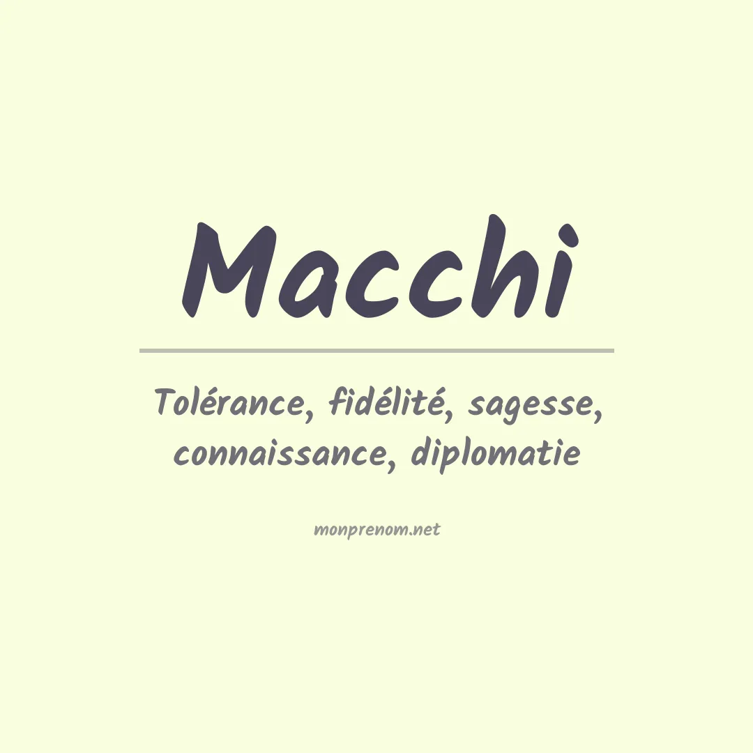 Prénom Macchi