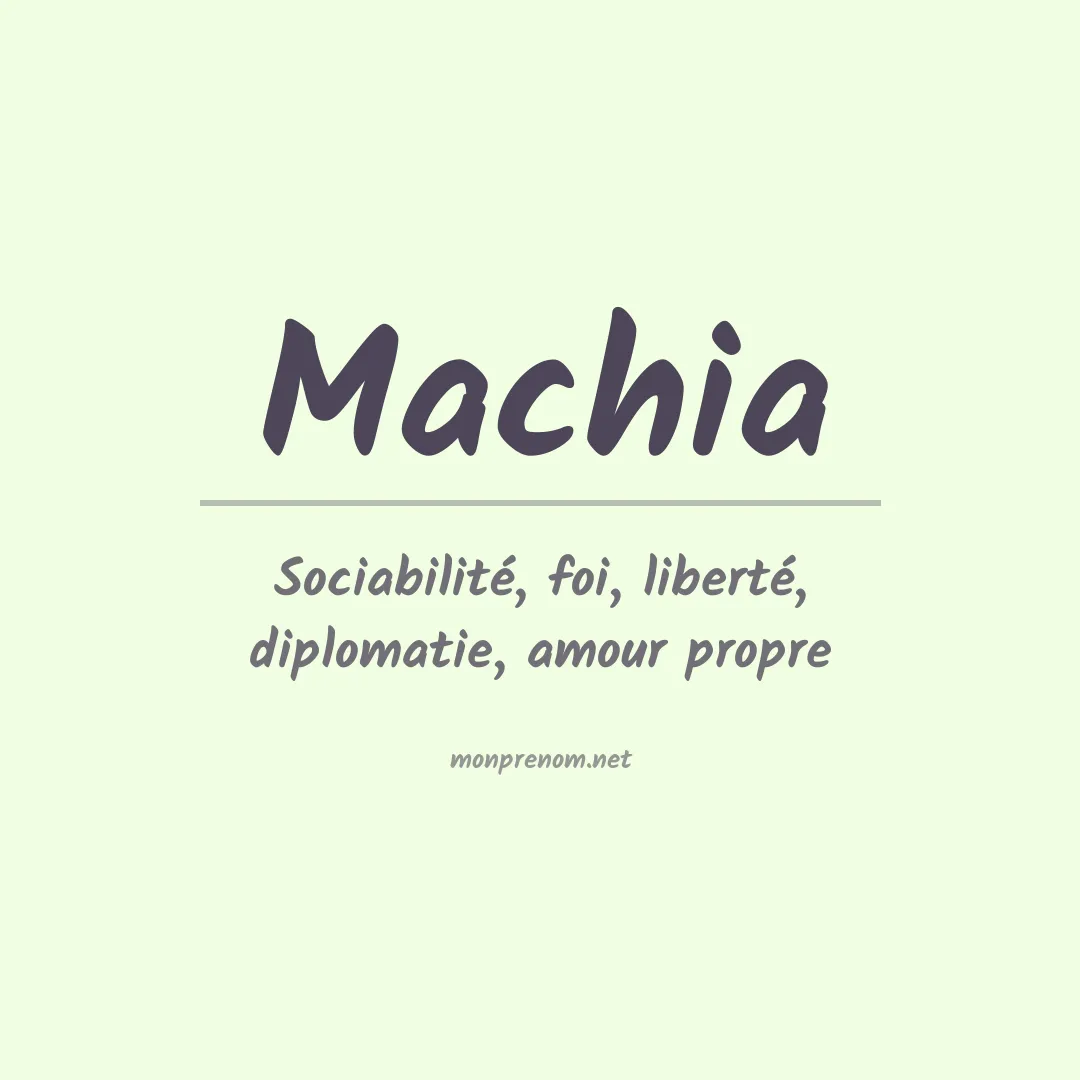 Prénom Machia