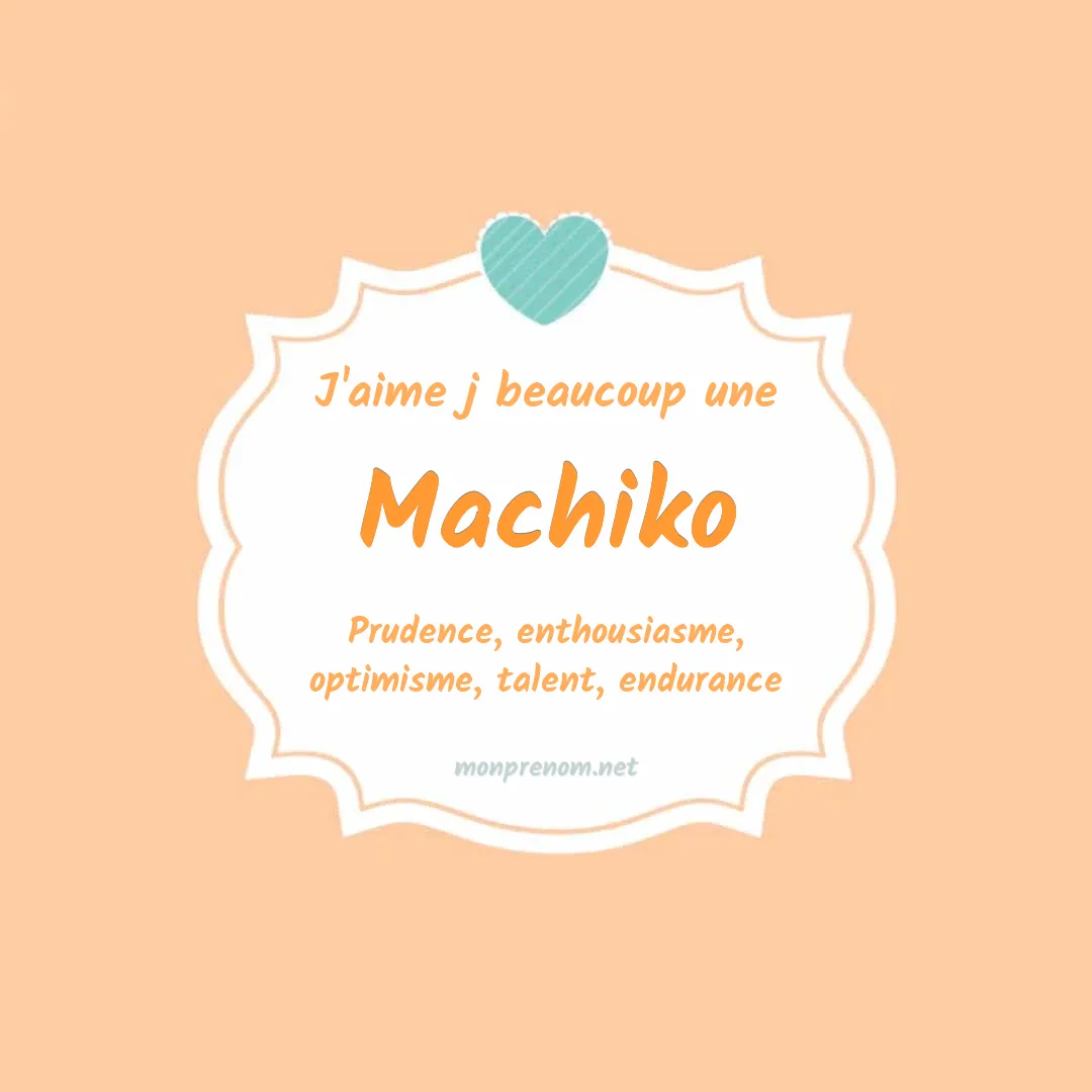J'aime beaucoup Machiko