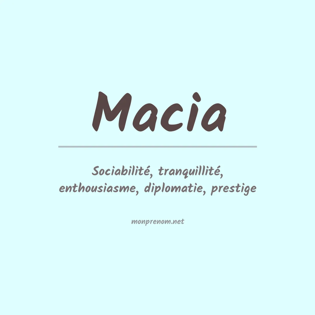 Prénom Macia