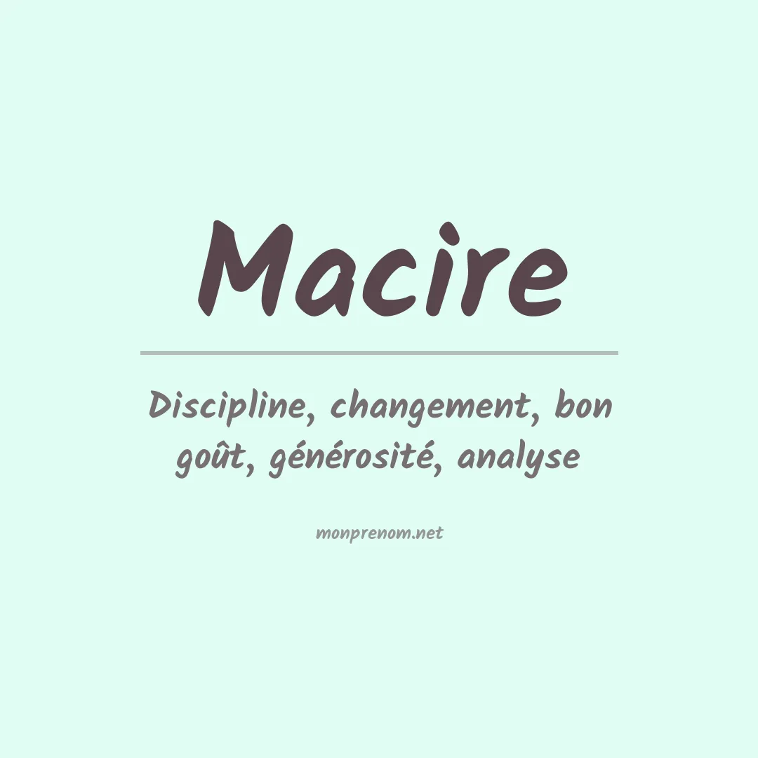 Prénom Macire