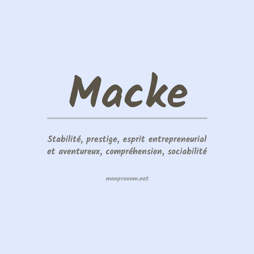 Prénom Macke