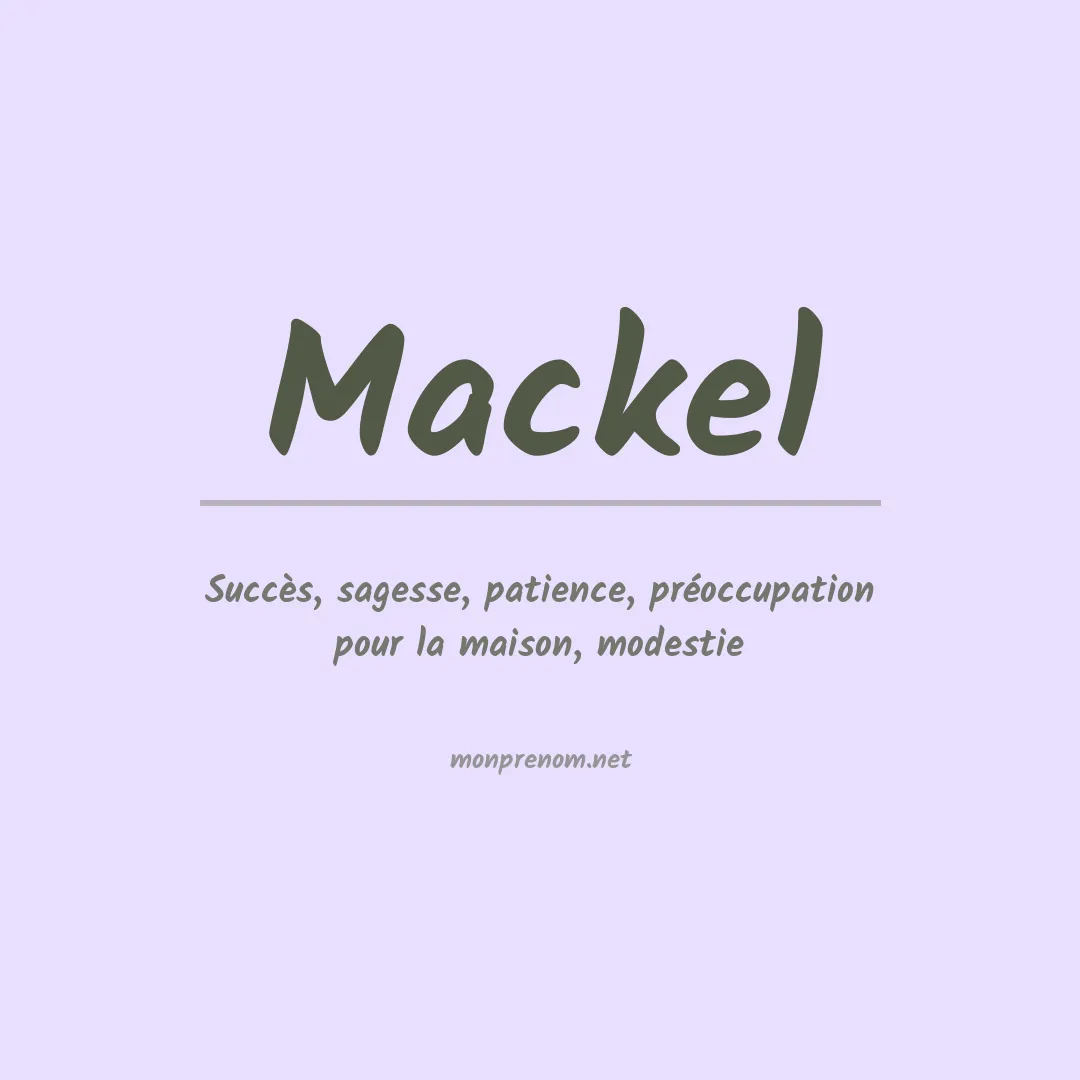 Prénom Mackel