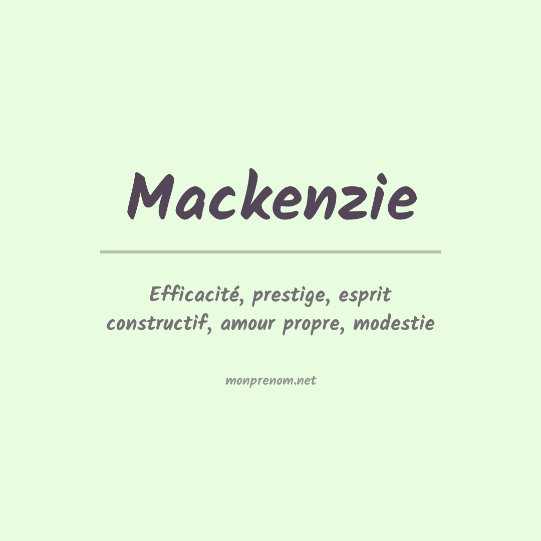 Signification du prénom Mackenzie