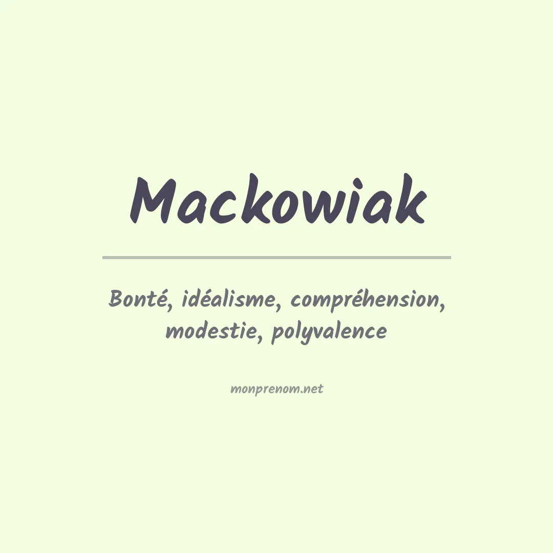 Prénom Mackowiak