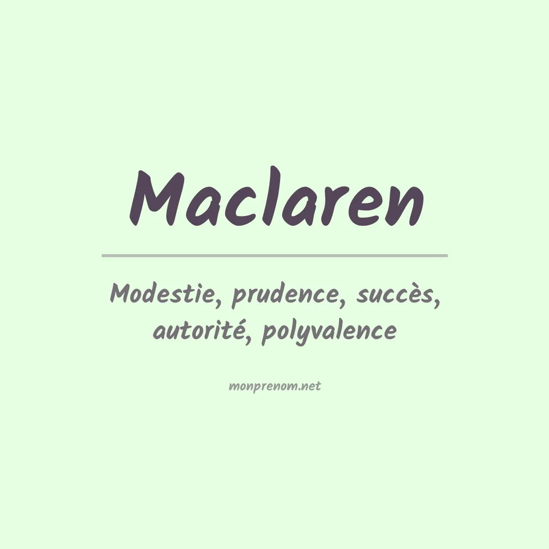 Prénom Maclaren