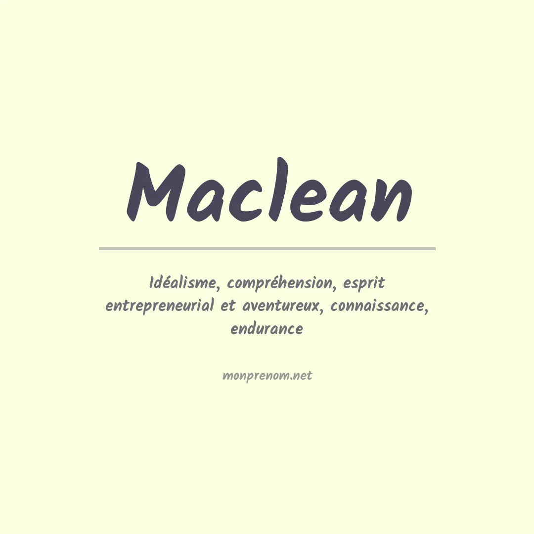 Signification du prénom Maclean