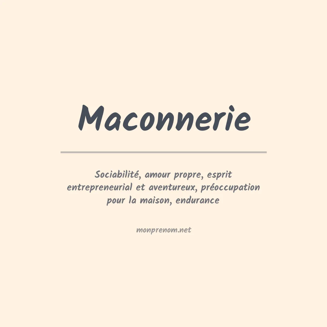 Prénom Maconnerie