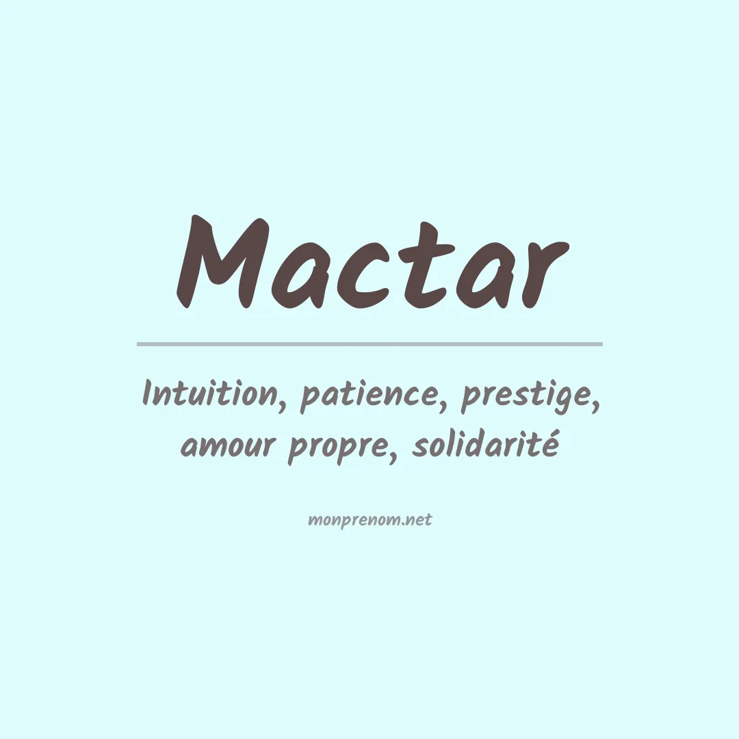 Prénom Mactar