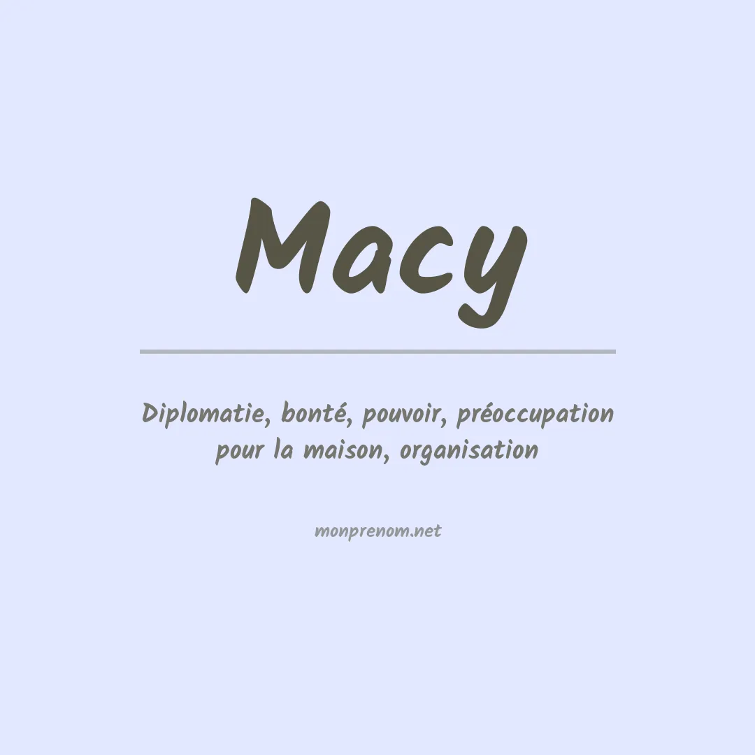 Prénom Macy